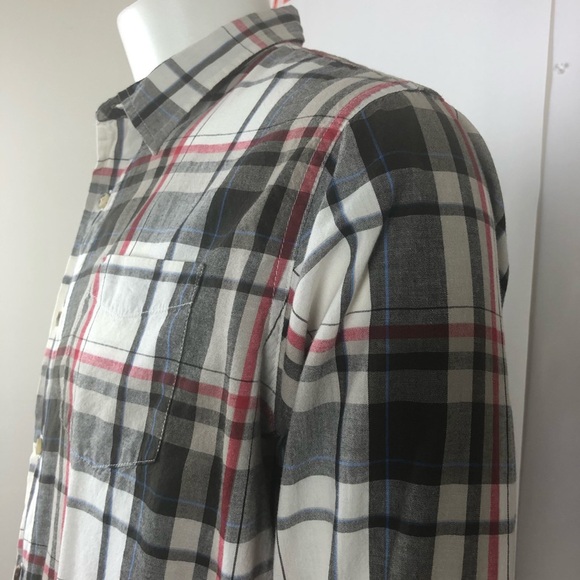 Wrangler Rugged Men's Plaid Western Shirt-Black & White-Sz Large Long Sleeve EUC - Picture 6 of 12